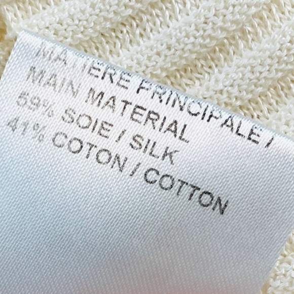 CHLOÉ • Cream Ribbed Ruffle Long Sleeve Silk-Blend Sweater - Picture 14 of 16